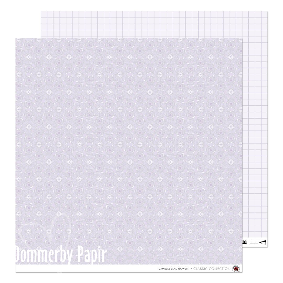 Scrap papir - Camillas Purple Flowers