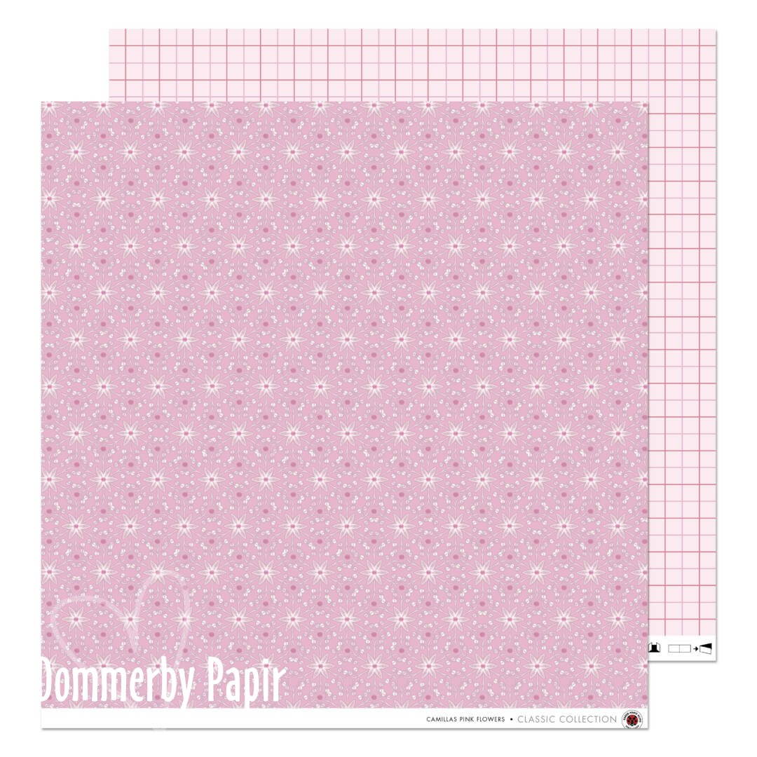 Scrap papir - Camillas Pink Flowers