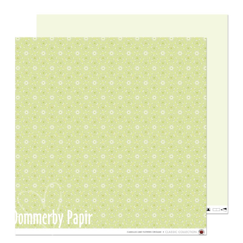Scrap papir - Camillas Lime Flowers