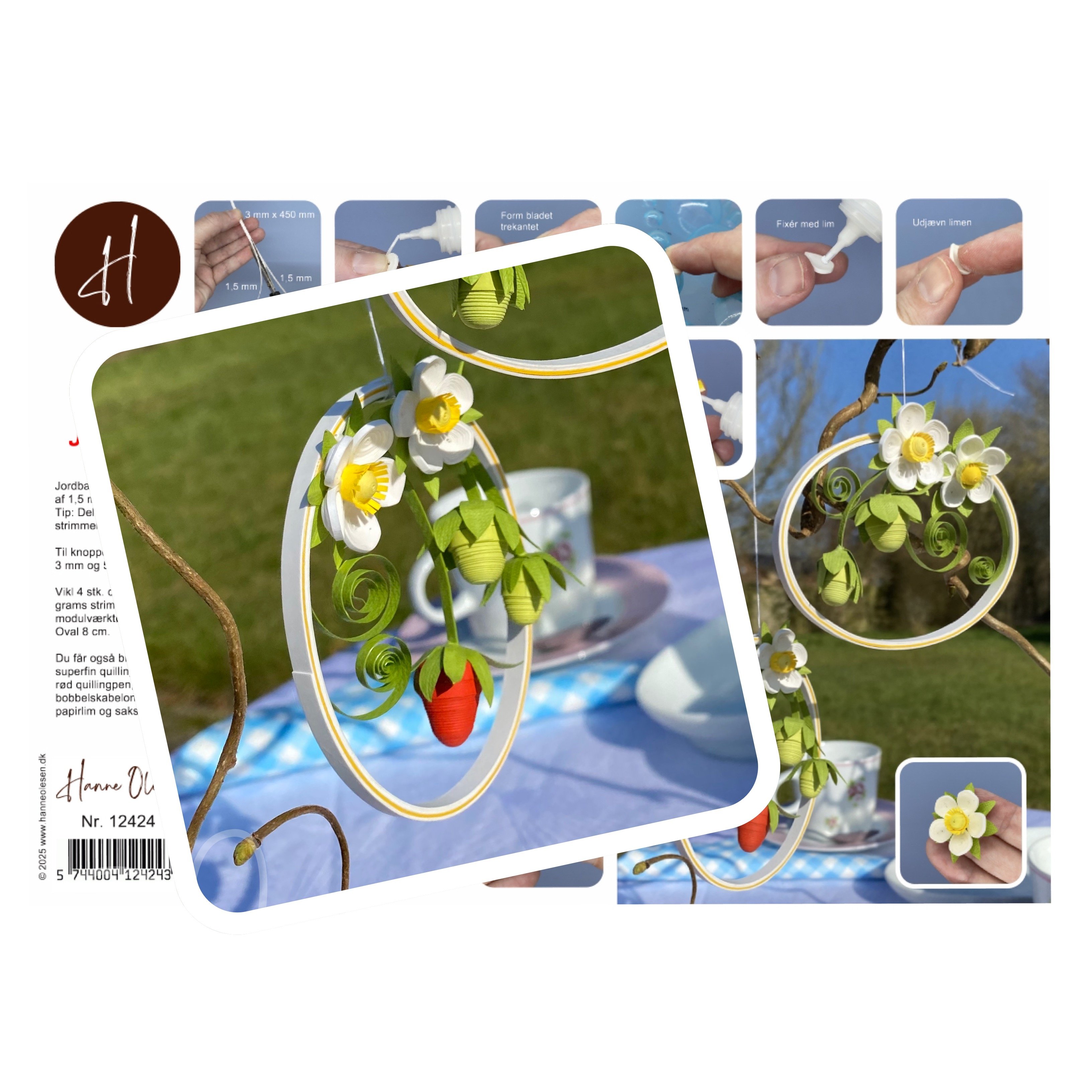 Instruktion Quilling Jordbær, Hanne Olesen