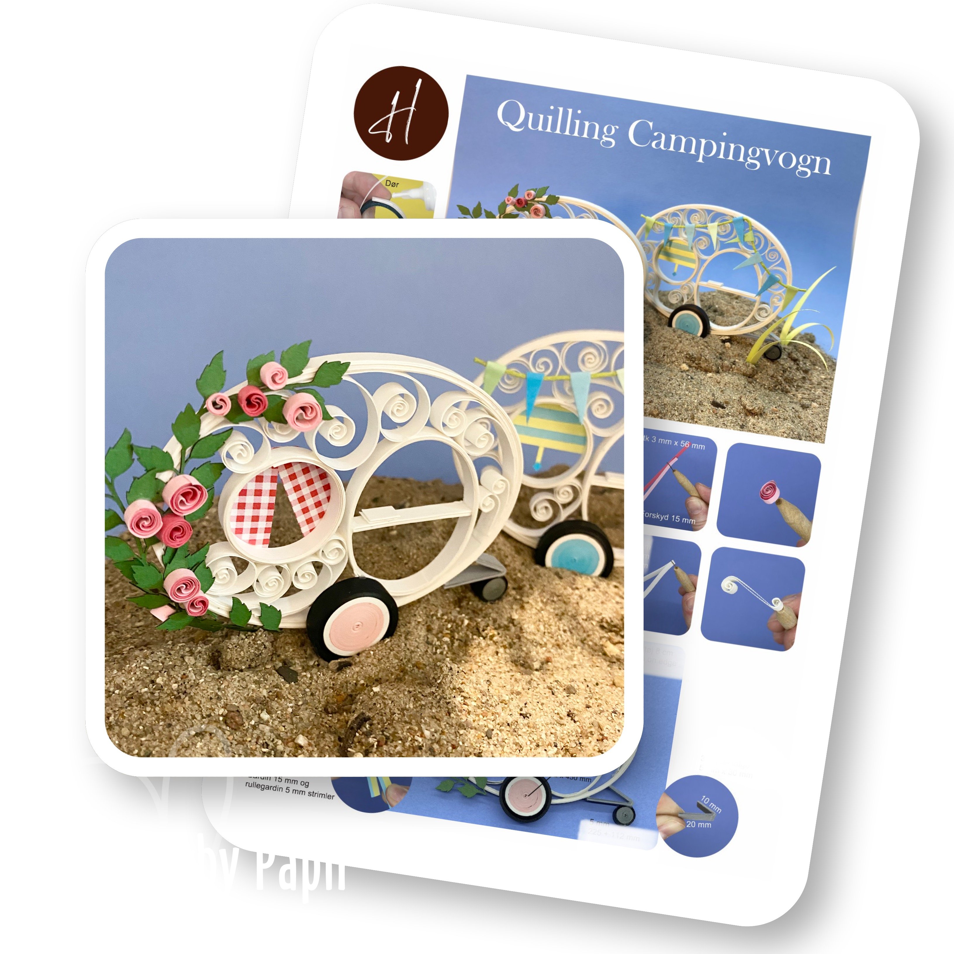 Ide-side Quilling Campingvogn (med trin for trin fotos) Hanne Olesen