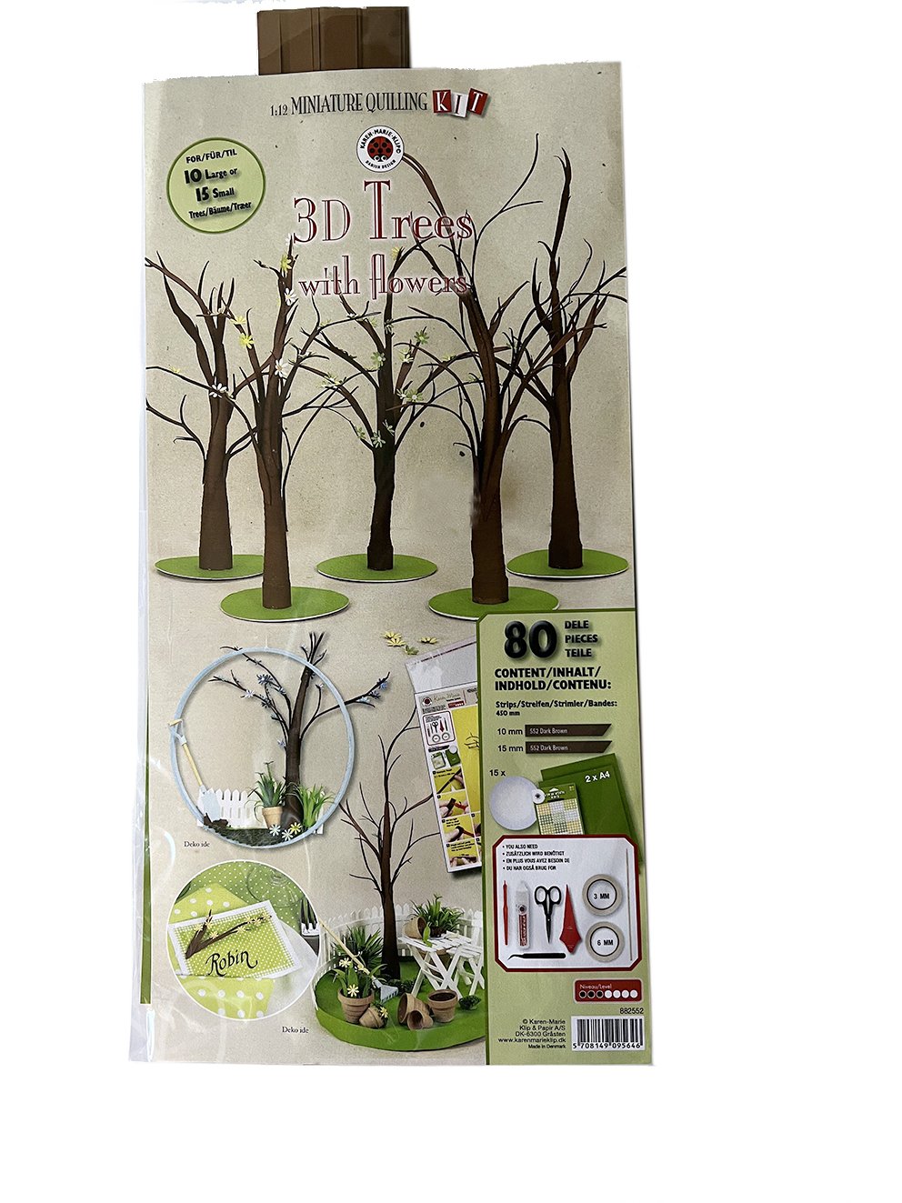 Karen Marie Klip Opskrift kit - 3D Trees with flowers