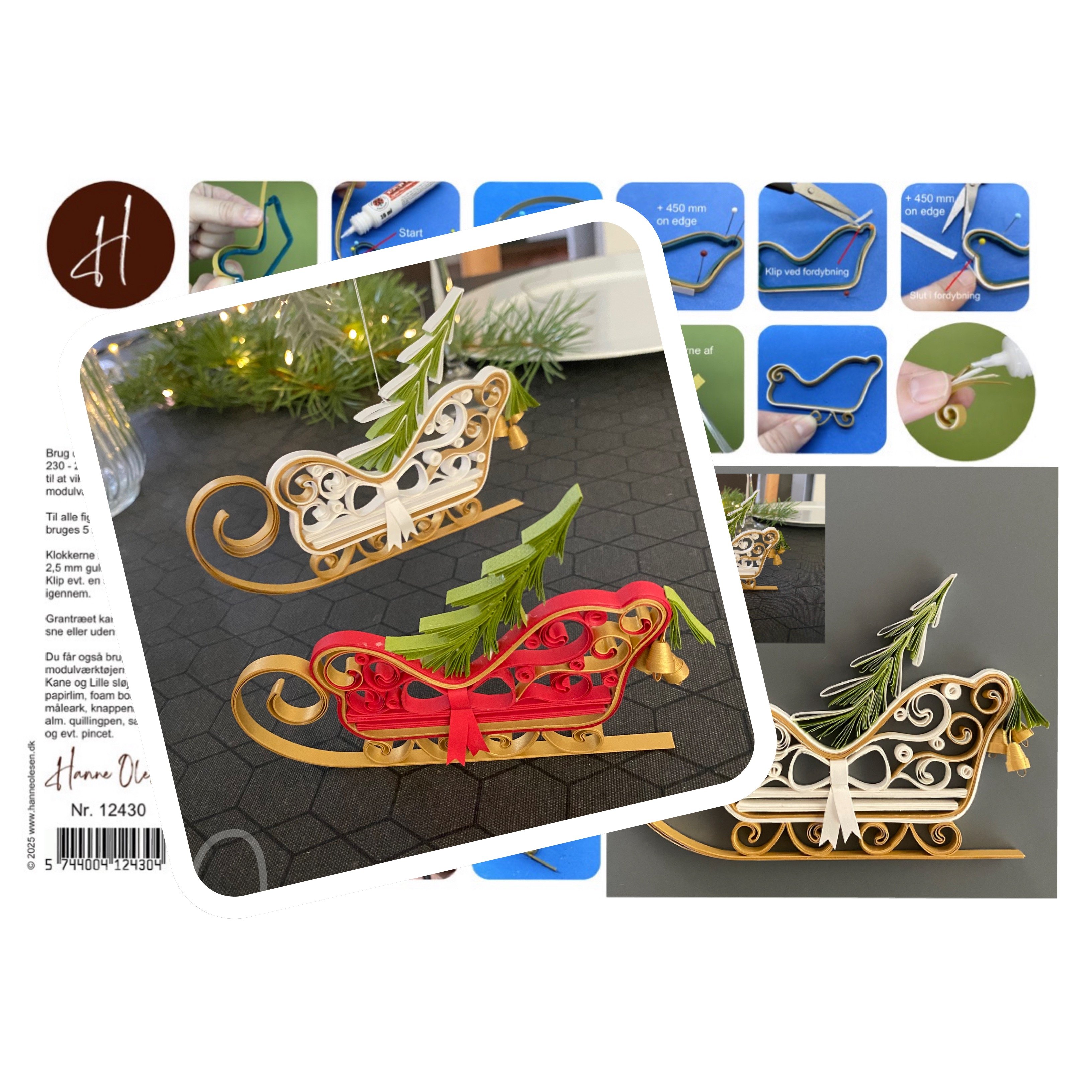 Instruktion Quilling Julekane, Hanne Olesen