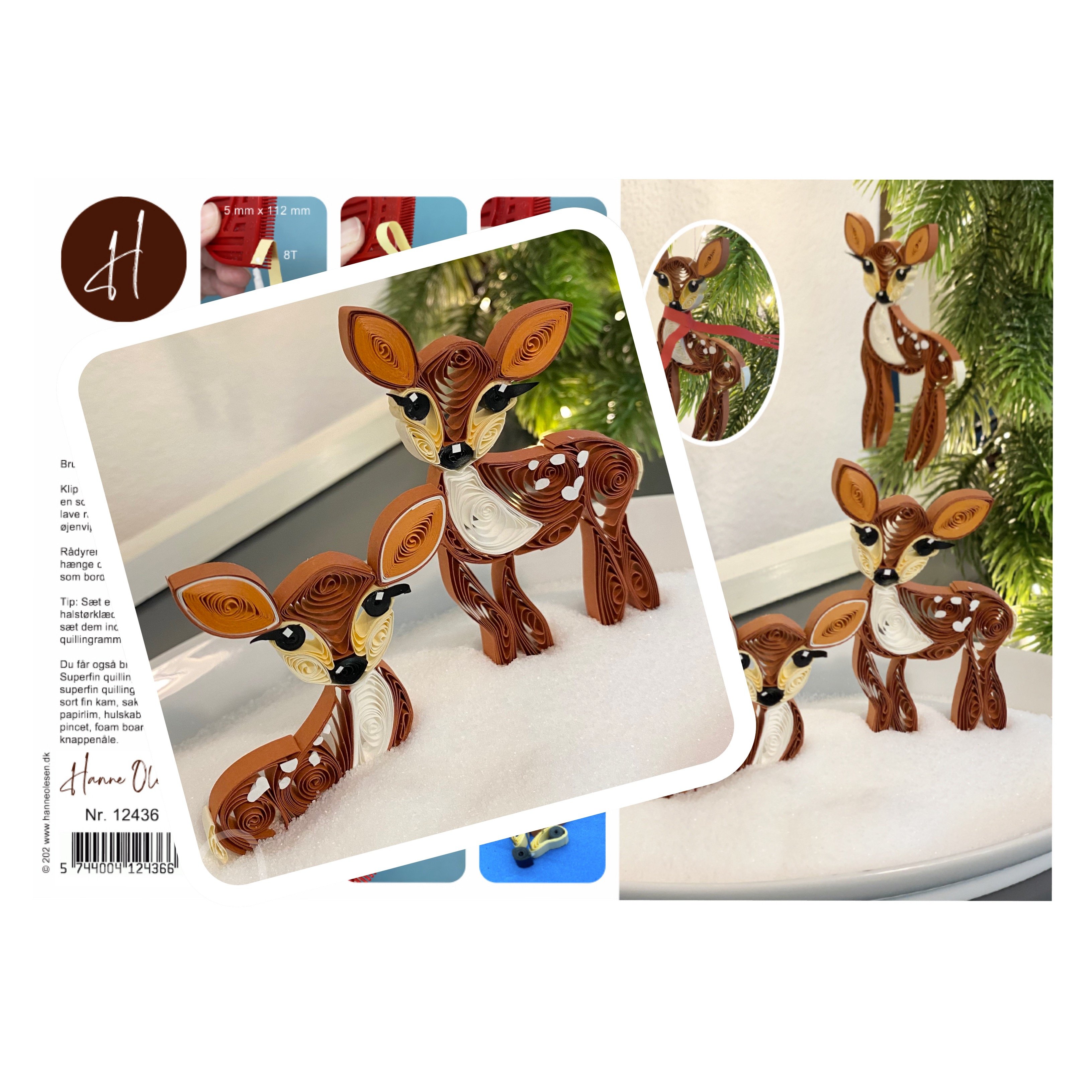 Instruktion Quilling R�dyr, Hanne Olesen