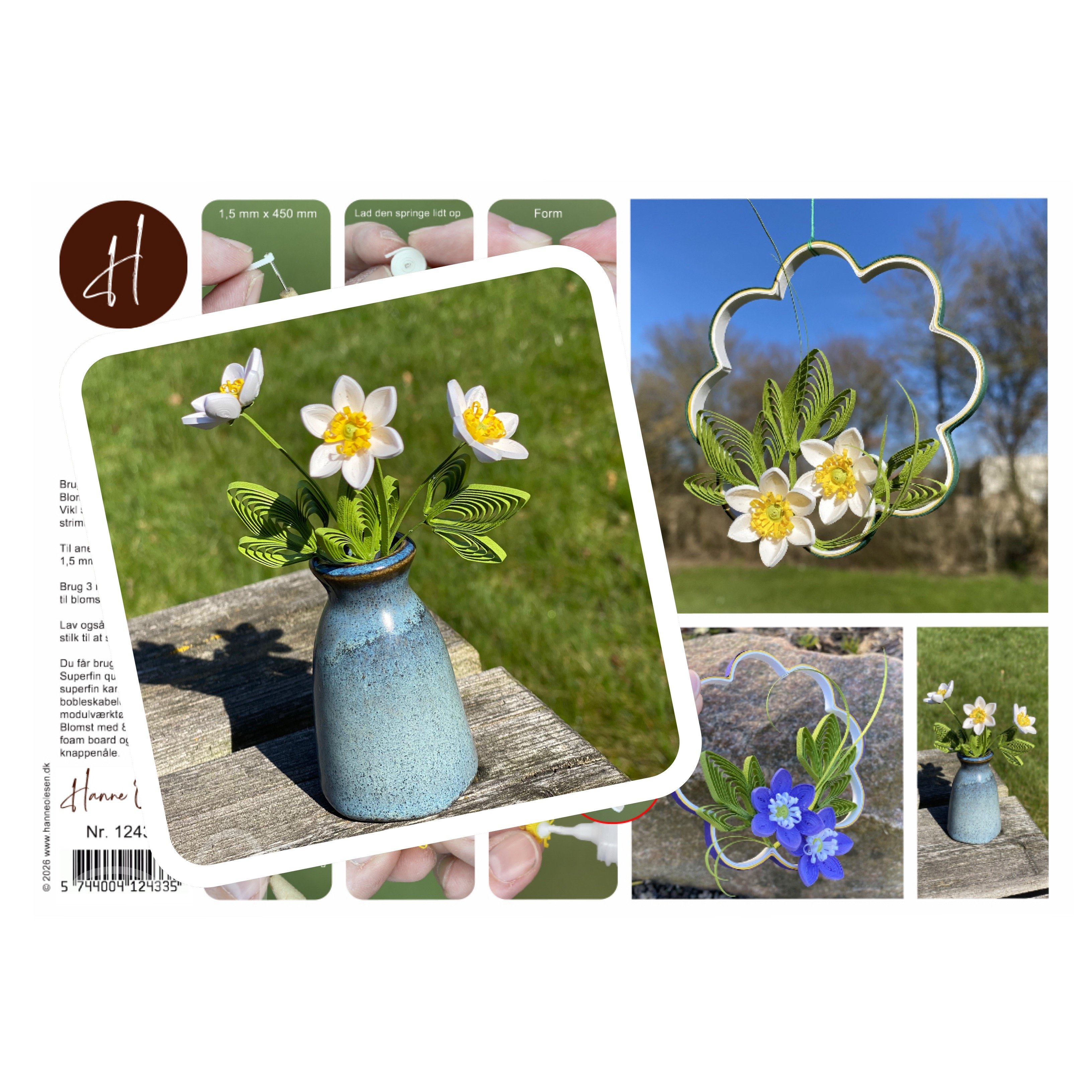 Instruktion Quilling Anemone, Hanne Olesen