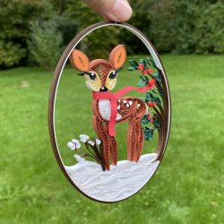 Instruktion Quilling R�dyr, Hanne Olesen