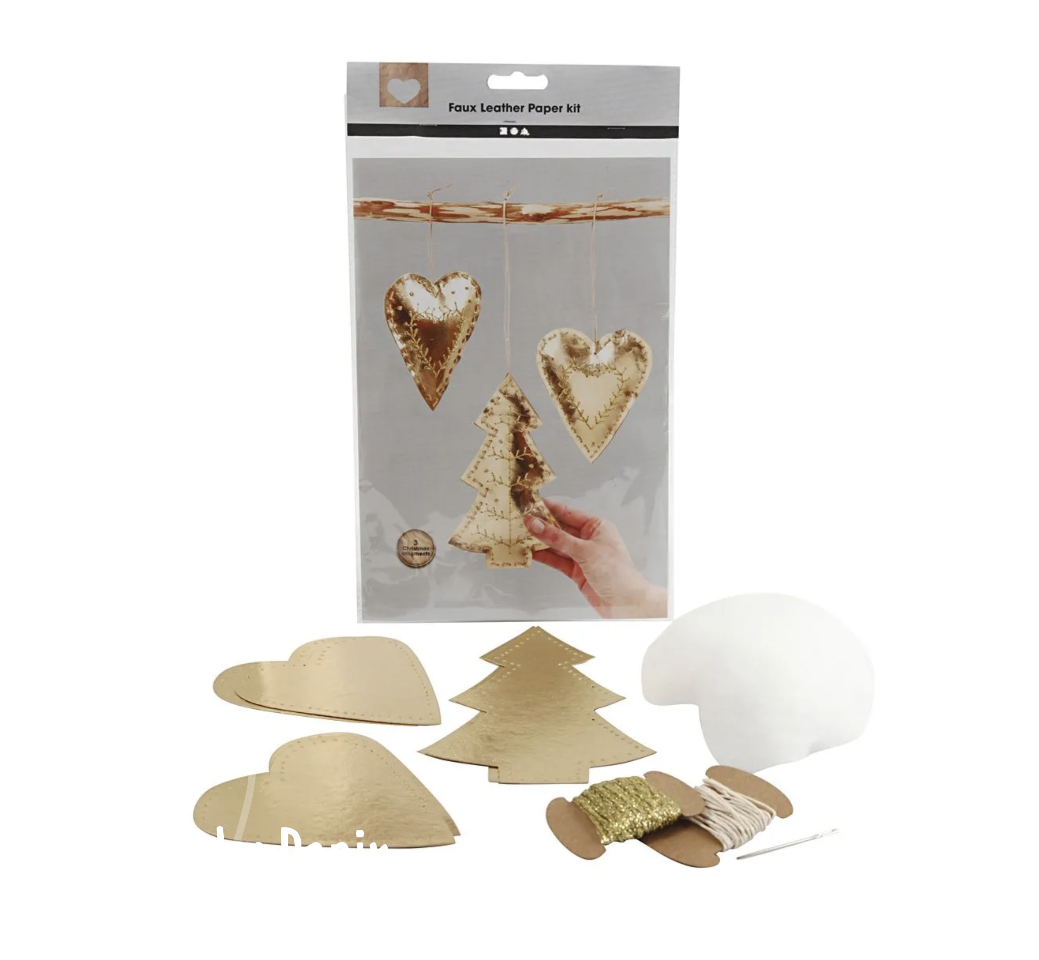 Juleophng af lderpapir i guld