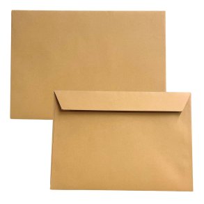 Kuvert A5 selvklbende - Natur - 5 stk.
