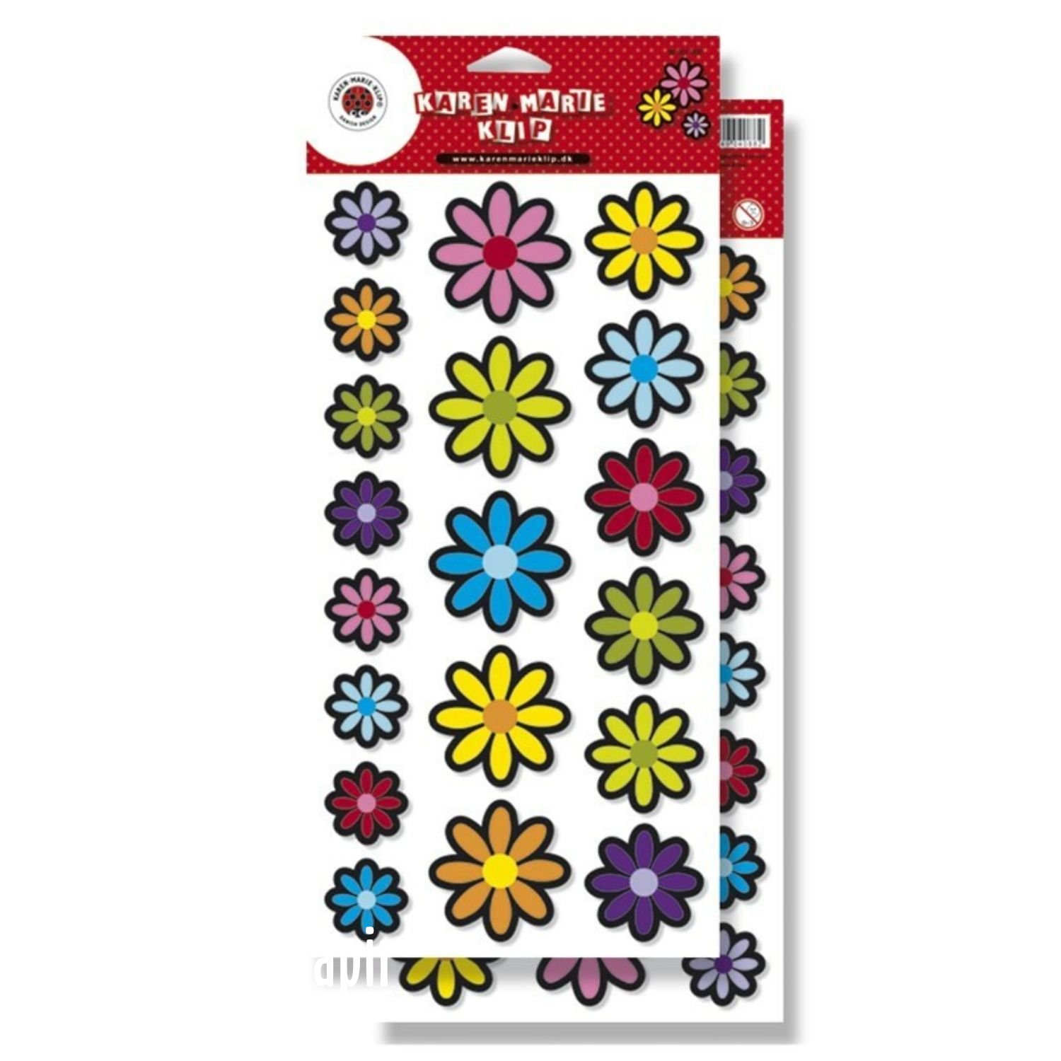 Multifarvede blomster, small - udstanset 