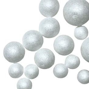 Dekoration kugler med glimmer 18 stk - Hvid