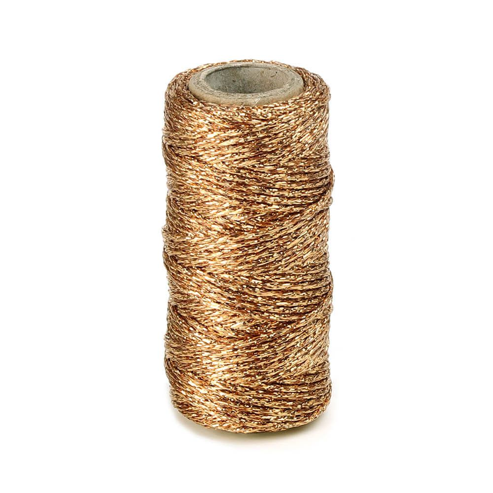 Cordelb�nd med glimmer - 25 meter - Kobber