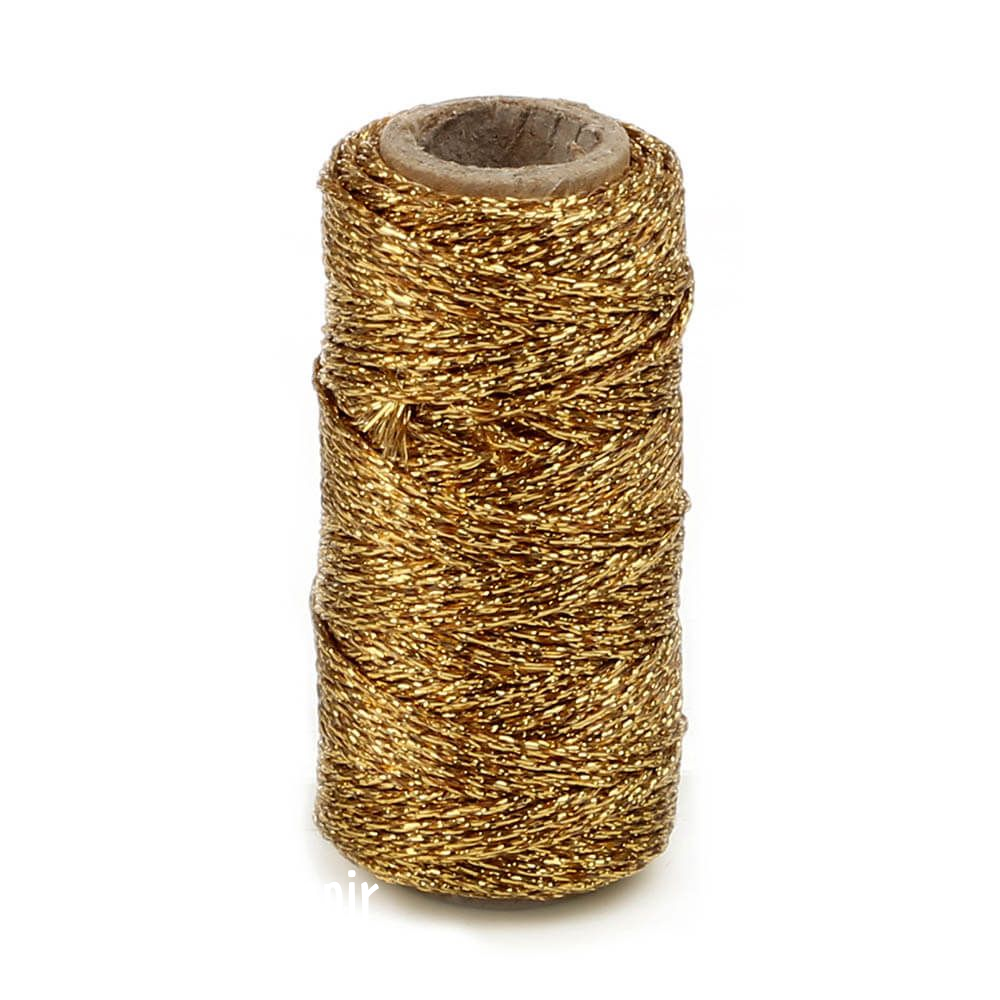 Cordelb�nd med glimmer - 25 meter - Guld
