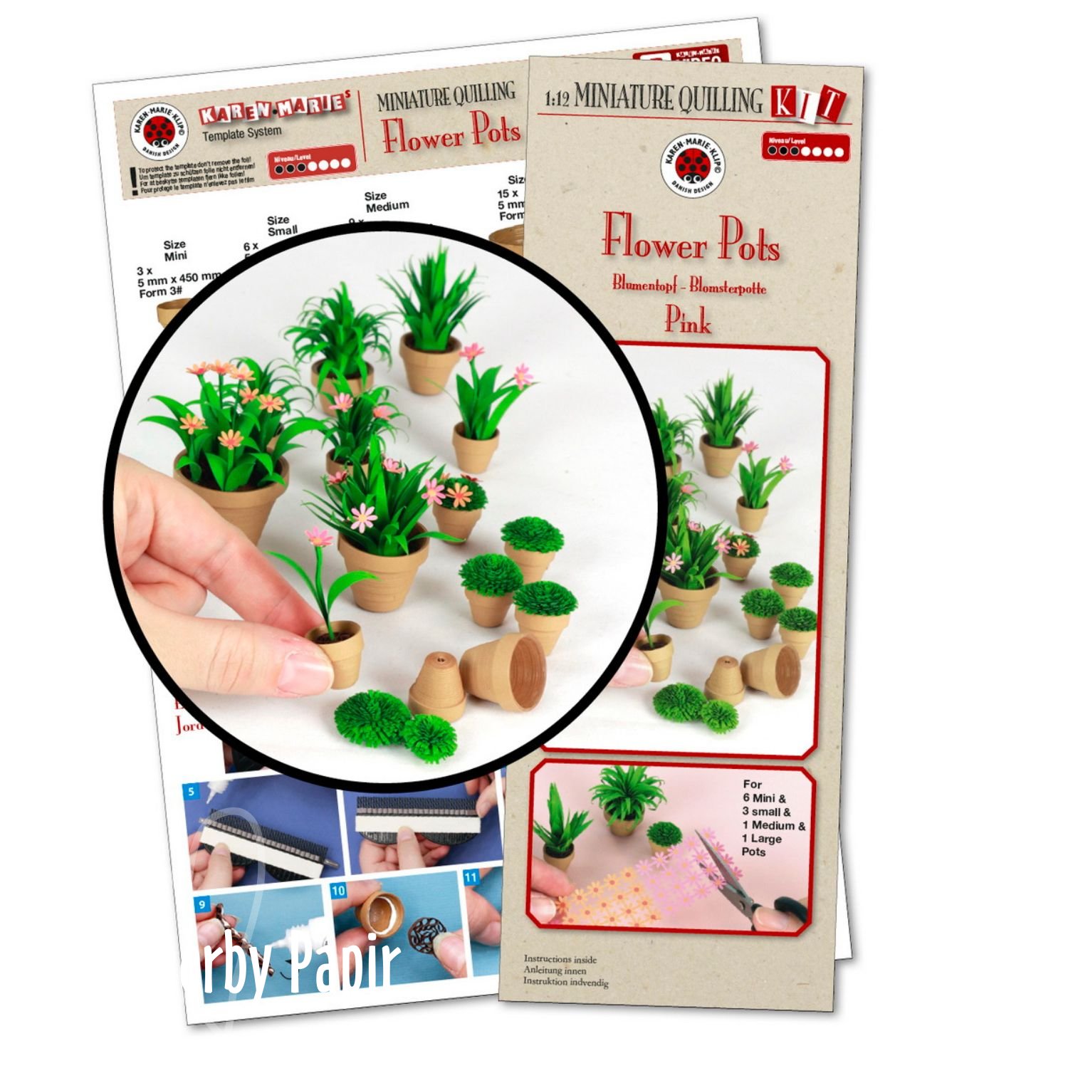 Karen Marie Klip Opskrift kit - Flower Pots