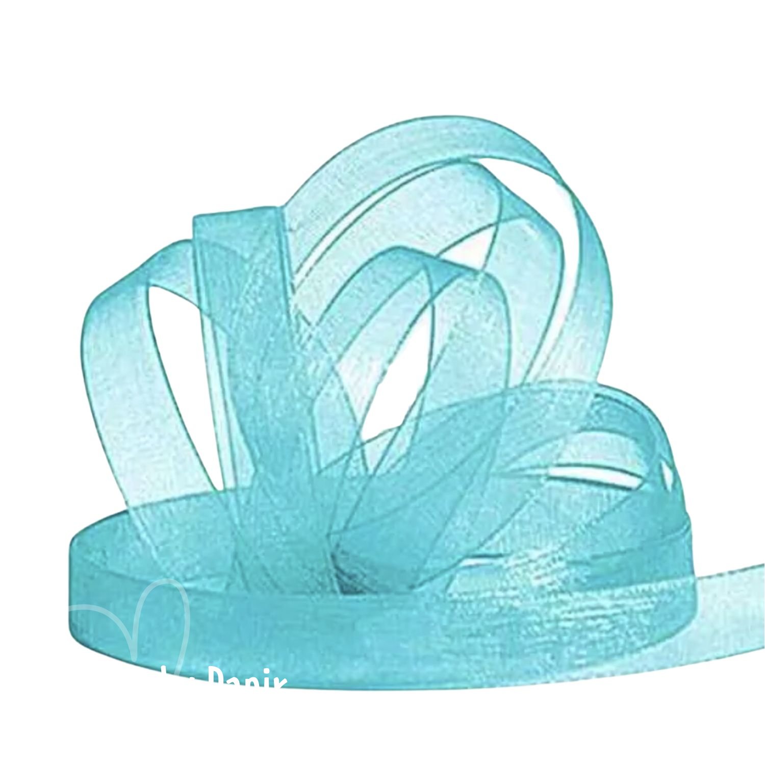 Organza bnd 6 mm - Lys Turkis