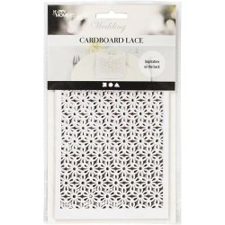 Blonde karton - Hvid med sm blomster - 10 ark