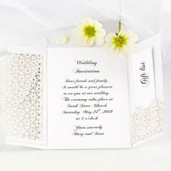 Blonde karton - Hvid med sm blomster - 10 ark