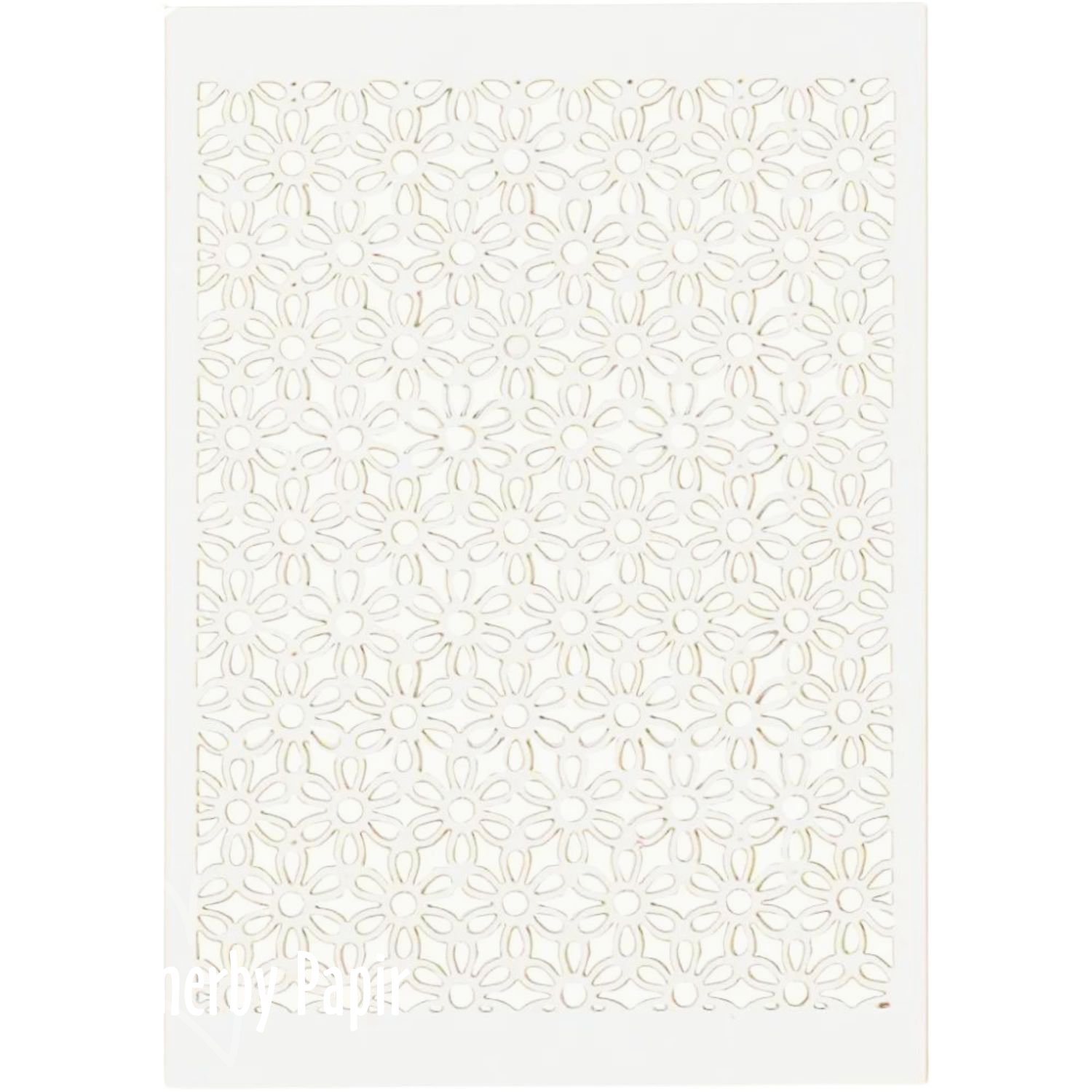 Blonde karton - Hvid med sm blomster - 10 ark