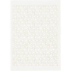 Blonde karton - Hvid med sm blomster - 10 ark