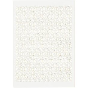 Blonde karton - Hvid med sm blomster - 10 ark