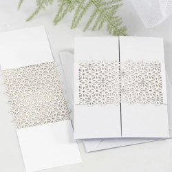 Blonde karton - Hvid med sm blomster - 10 ark