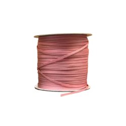 Satinbnd Gl. Rosa - med struktur, 3 mm Ml: 4 mtr.