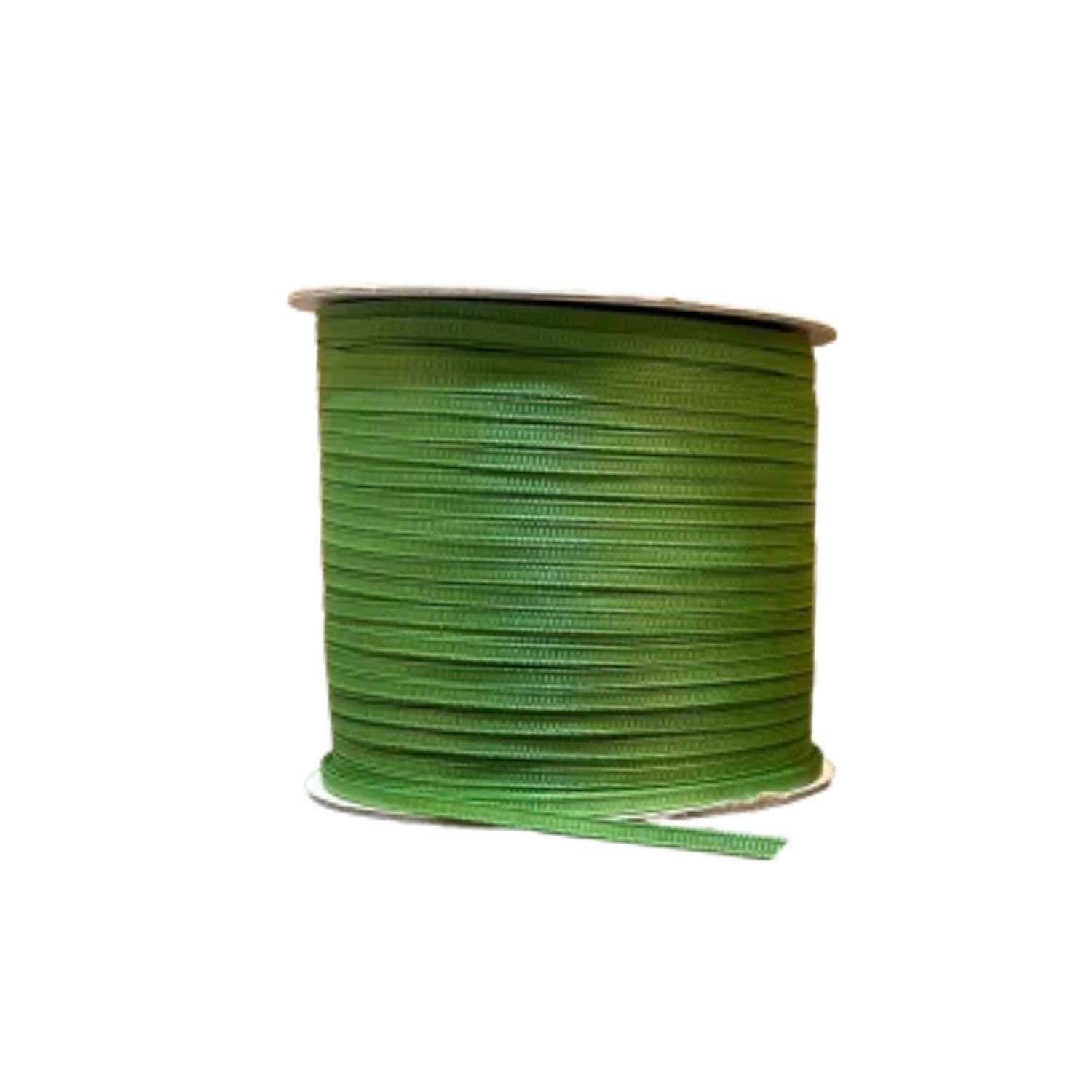 Satinbnd Naturgrn - med struktur, 3 mm - 4 mtr. 