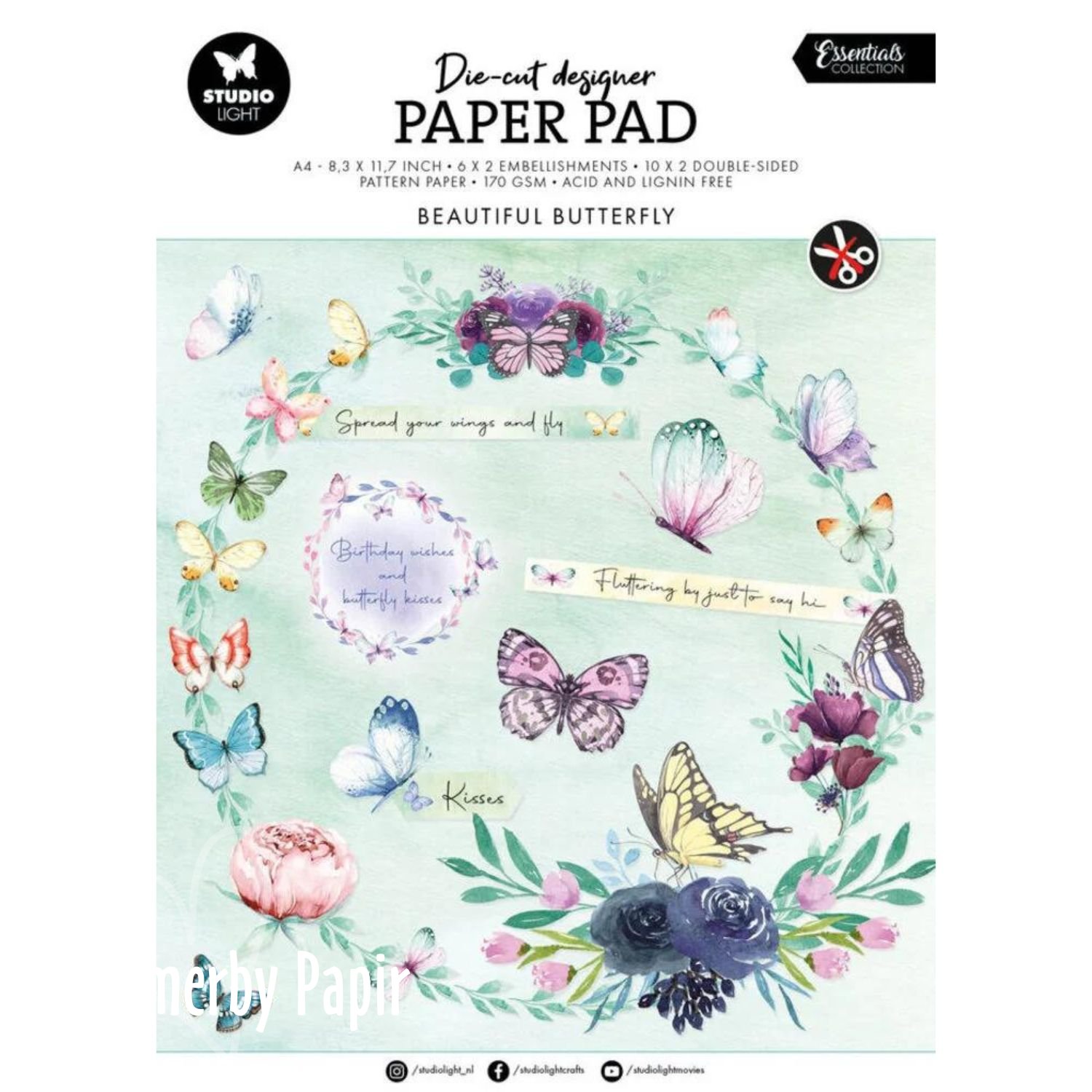 Scrap Sheets blok - Paper Pad Beautiful Butterfly