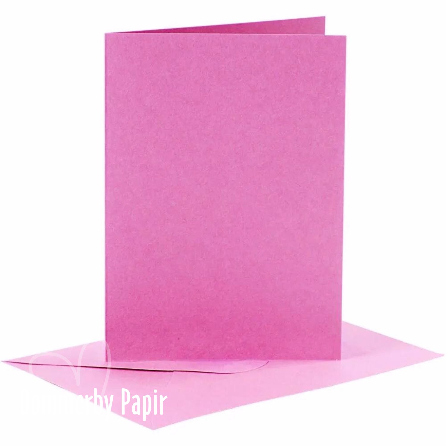 Kort og Kuvert - 6 stk Pink - Card Making
