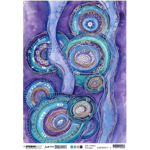 Rispapir med motiv - Mindfull moodling purple 