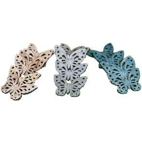 Trsommerfugle 18 stk  4 cm - Bl
